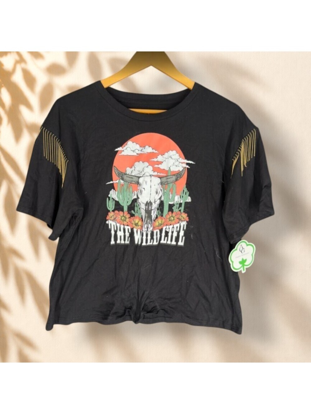 New Organic Generation T-Shirt Women XL Black Graphic Print Short Sleeve Cotton